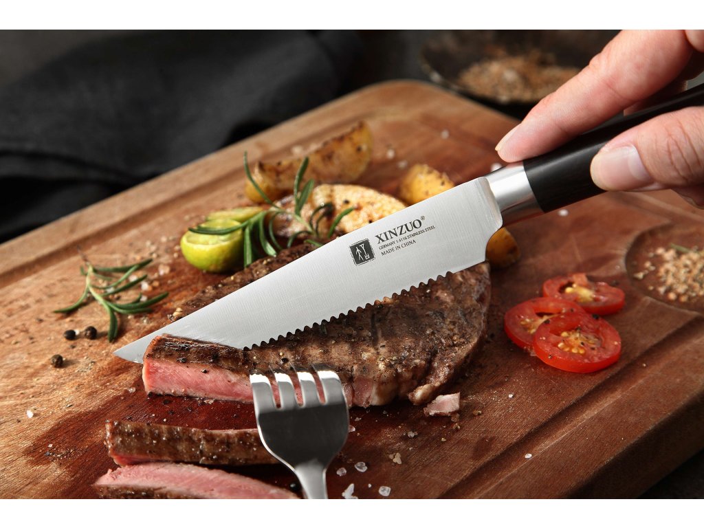 Vorschau des Steak Schneidens mit dem Steakmesser XinZuo B1