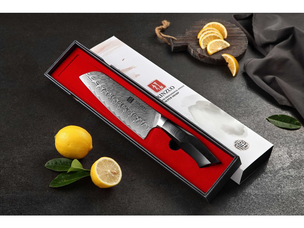 Luxuriöse Geschenkbox Santoku Messer XinZuo Feng B32