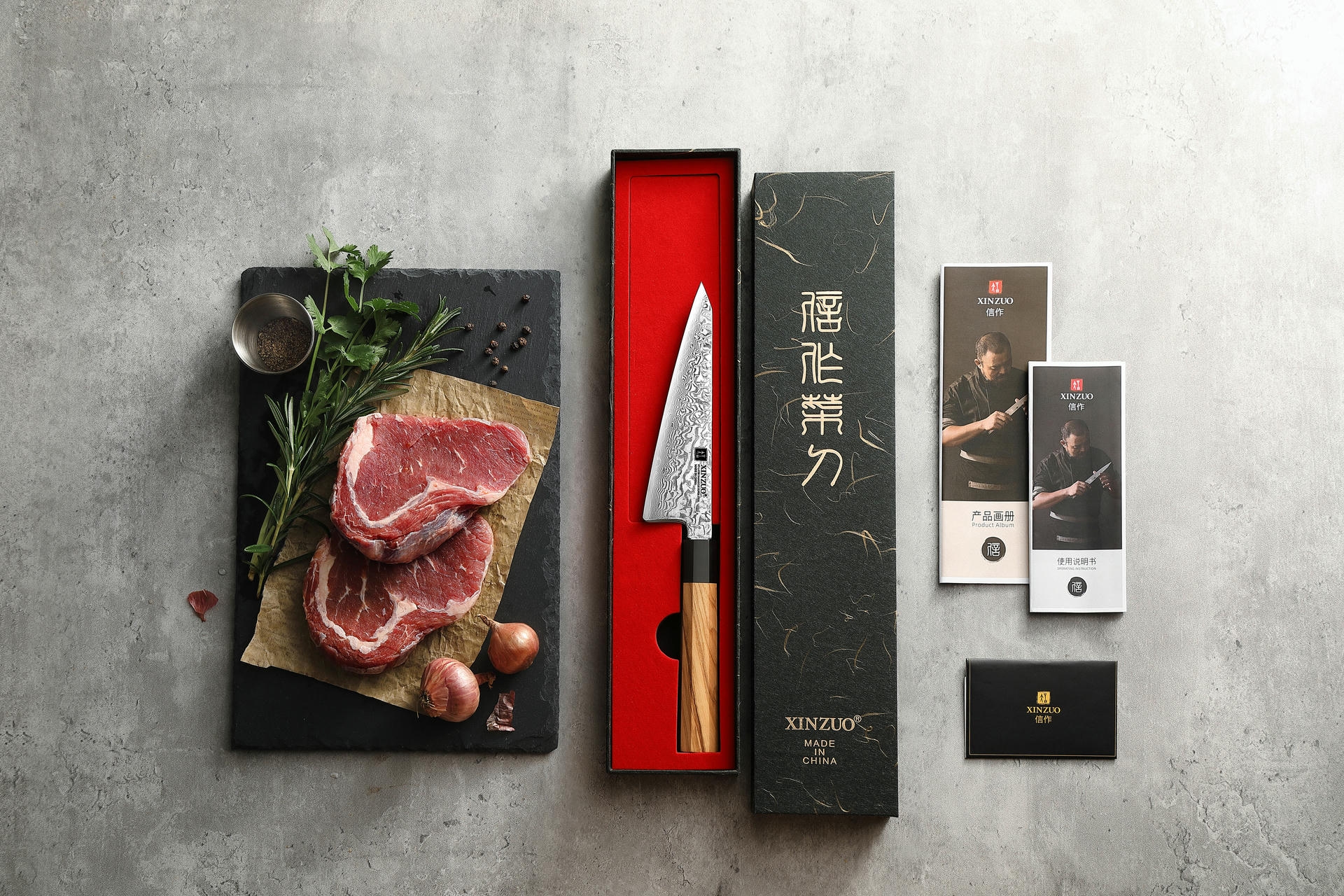 Luxuriöse Geschenkbox Honesuki Messer XinZuo PM8O