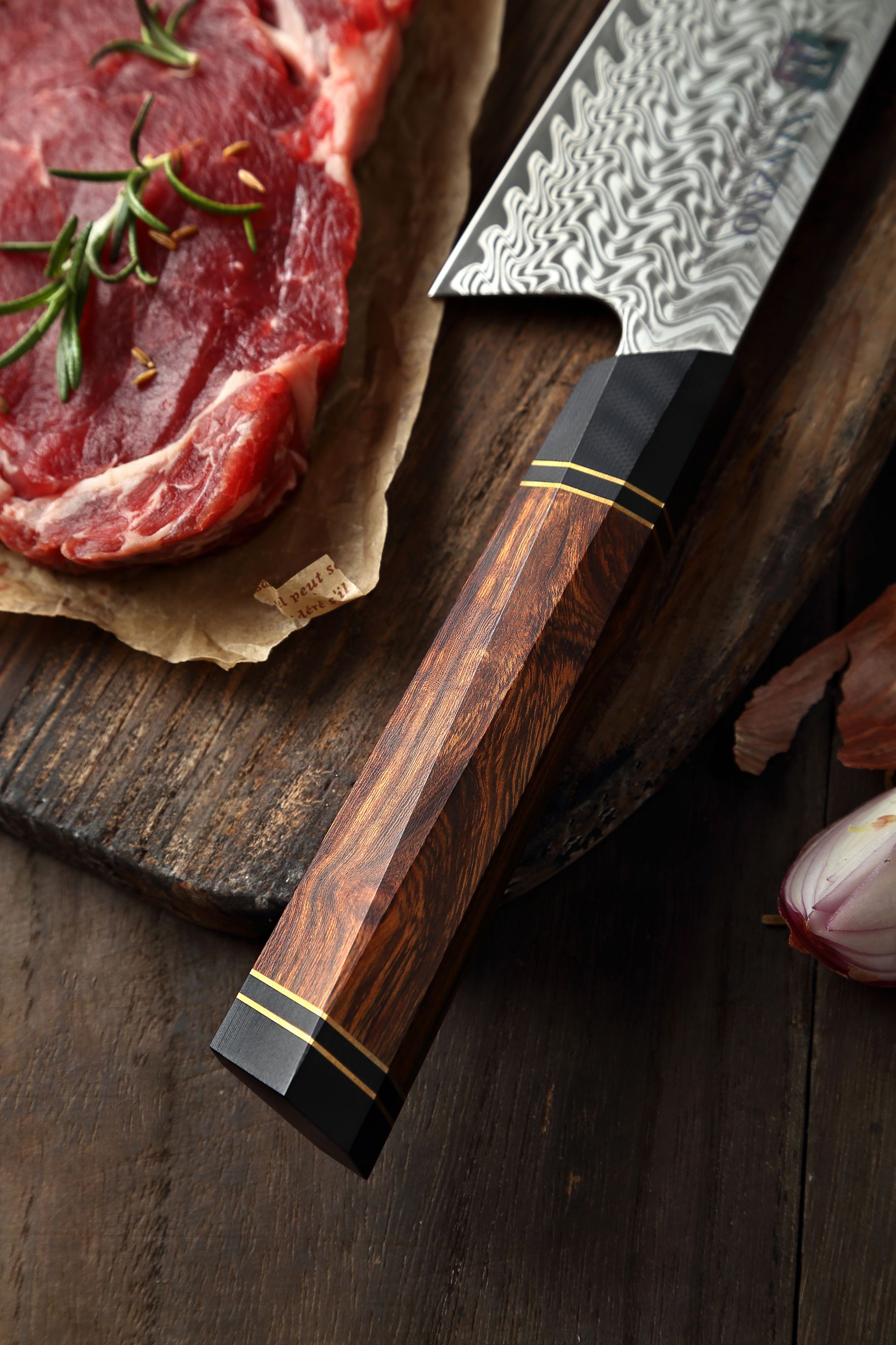 Der Griff des Kochmessers Bunka XinZuo F2