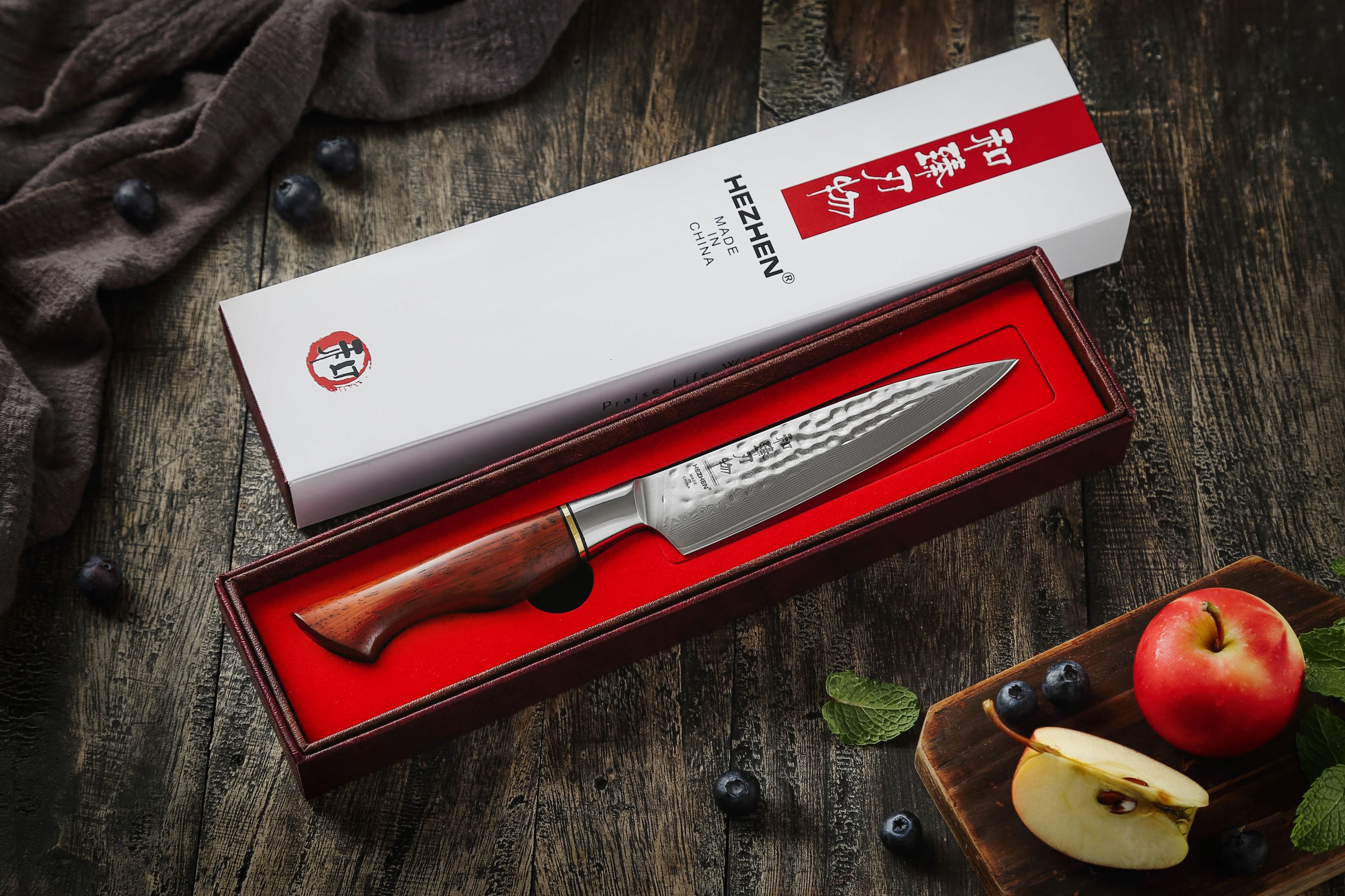 Luxuriöse Geschenkbox Gemüsemesser HezHen Master B30R