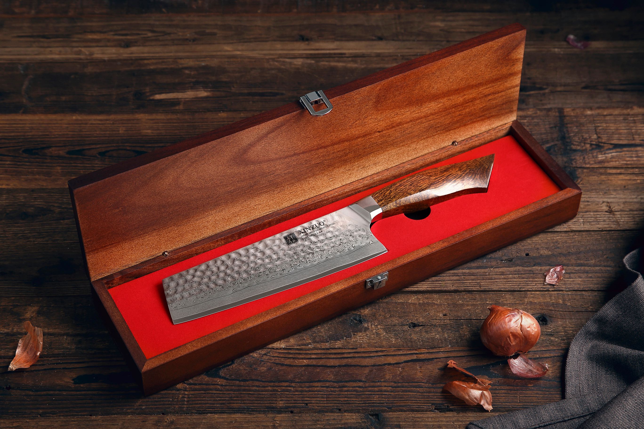 Nakiri-Messer XinZuo Feng B32D in der Geschenkbox