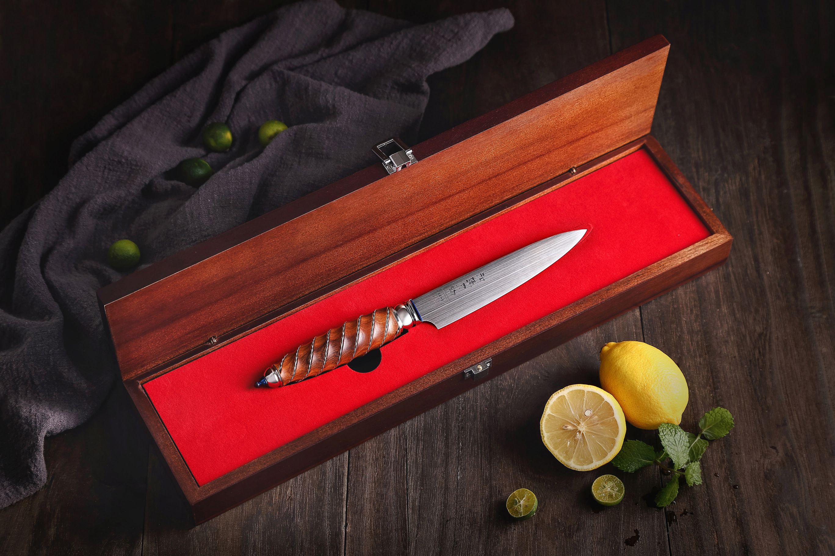 Luxuriöse Geschenkbox Gemüsemesser HEZHEN F4 BÖHLER