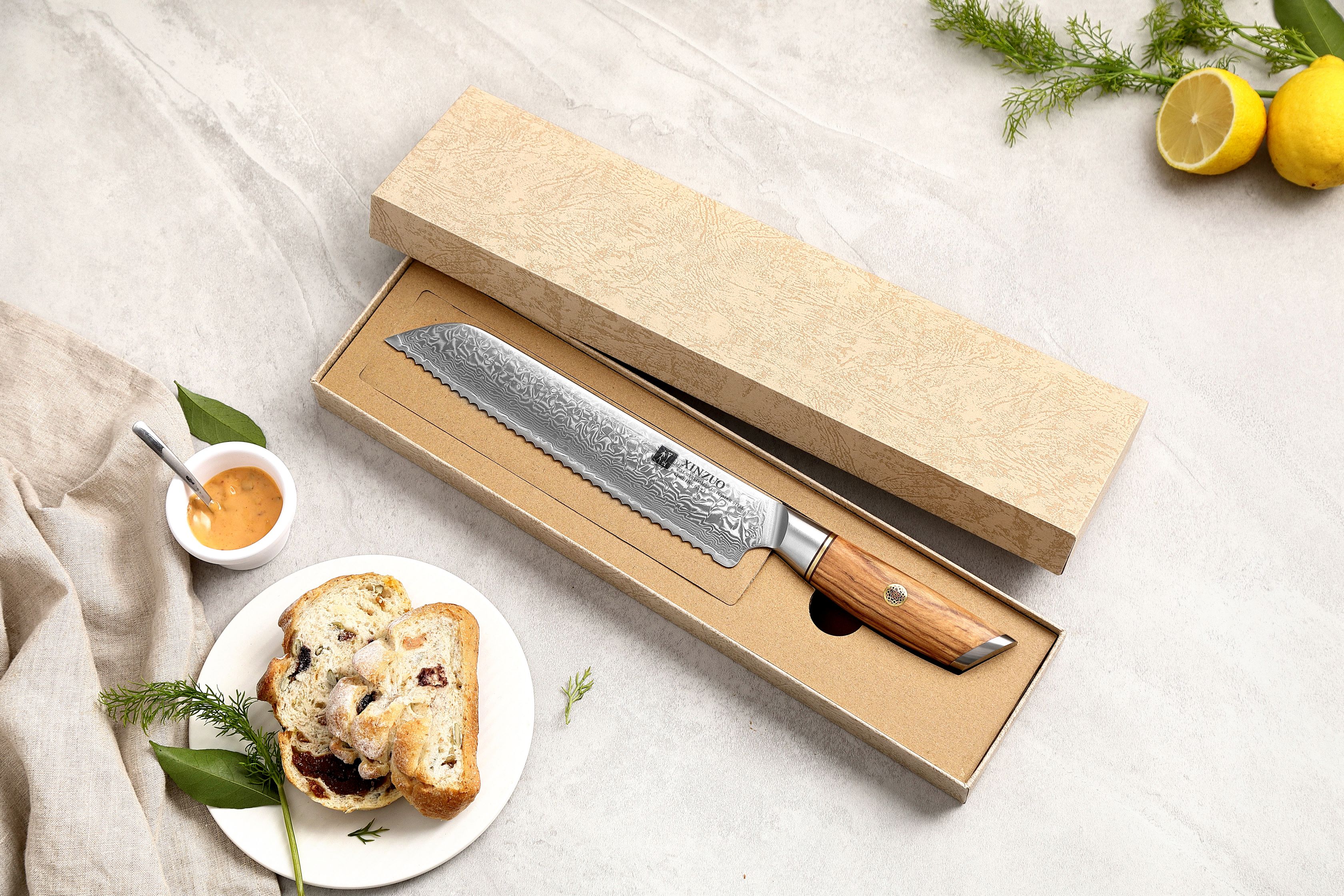 Luxuriöse Geschenkbox Brotmesser XinZuo Lan B37