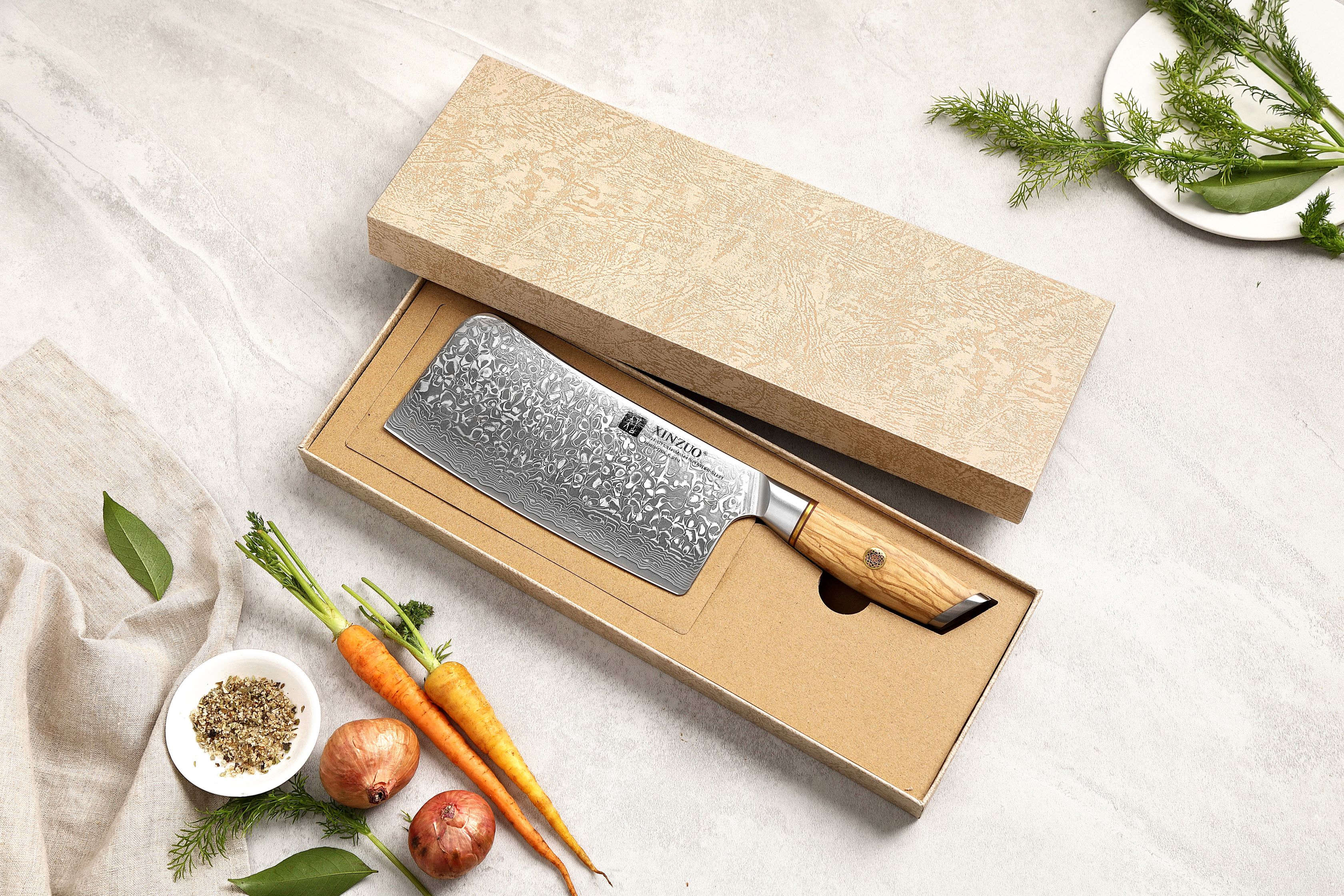 Hackmesser XinZuo Lan B37 in der Geschenkbox