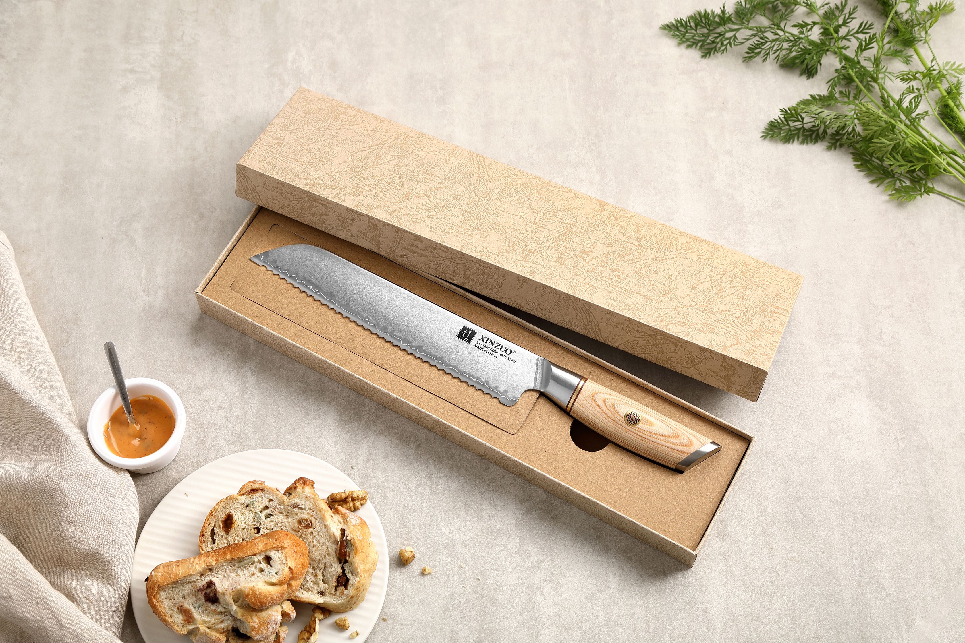 Luxuriöse Geschenkbox Brotmesser XinZuo Lan B37S