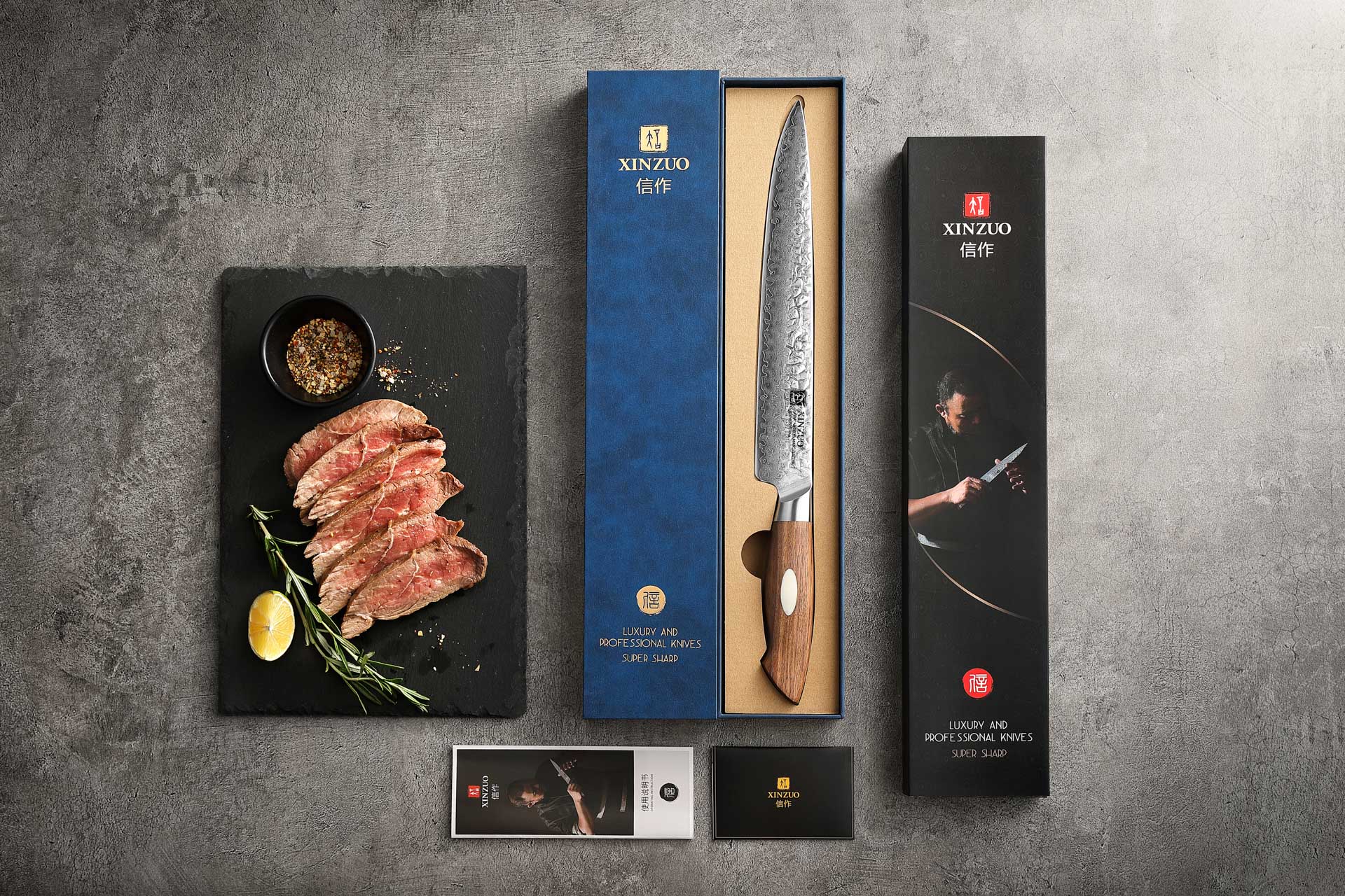 Fleischmesser XinZuo Jiang B46W in der Geschenkbox