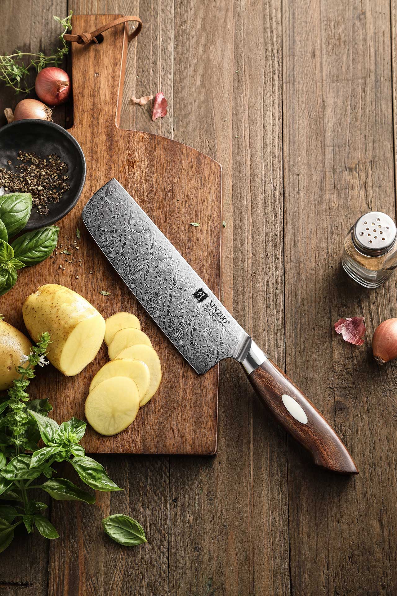 Der Griff des Nakiri-Messers XinZuo Jiang B46D