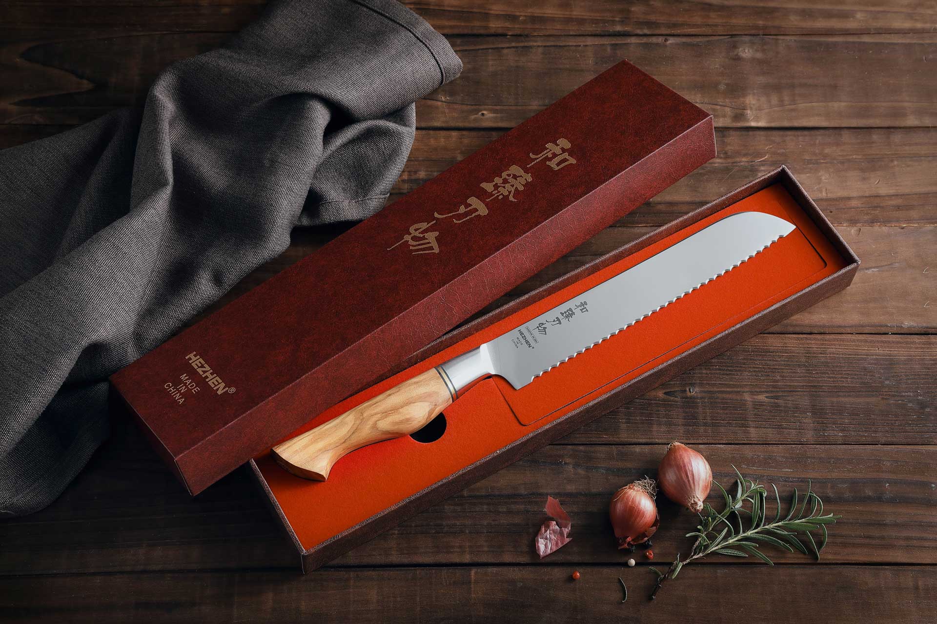 Luxuriöse Geschenkbox Brotmesser HezHen Master B30S
