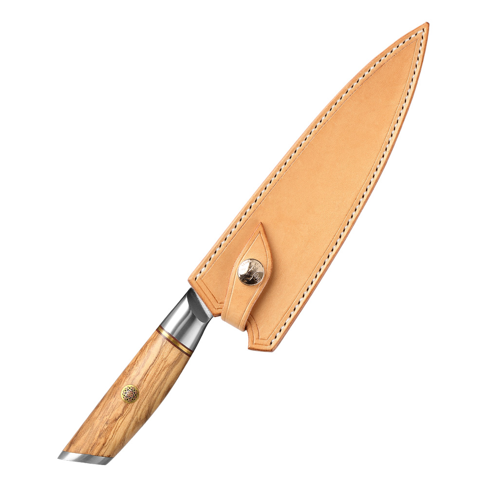 Elegante, helle Ledertasche für die XinZuo Lan B37 und B37S Küchenmesser.