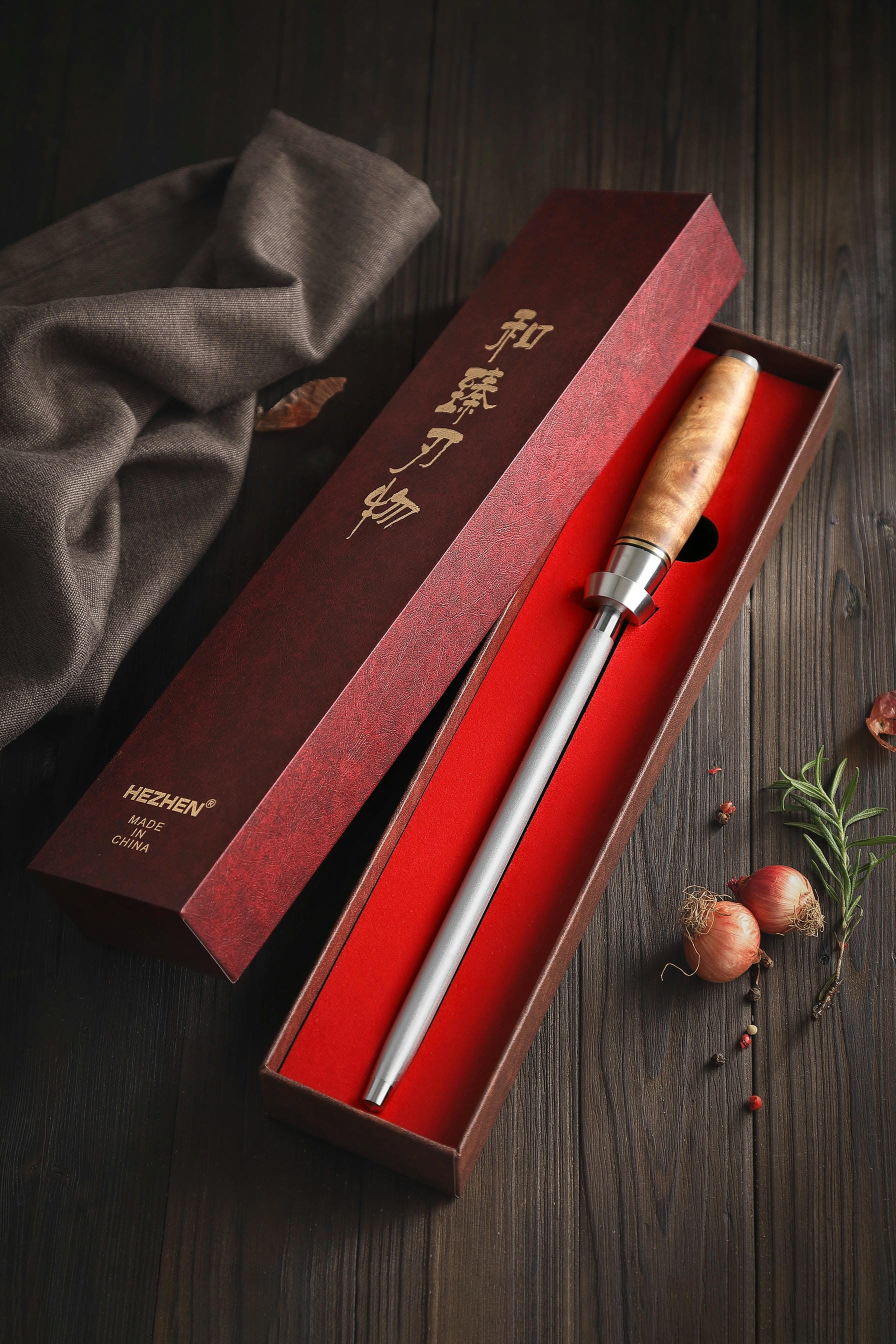 Die HezHen Master B30-Wetzstahl Geschenkbox