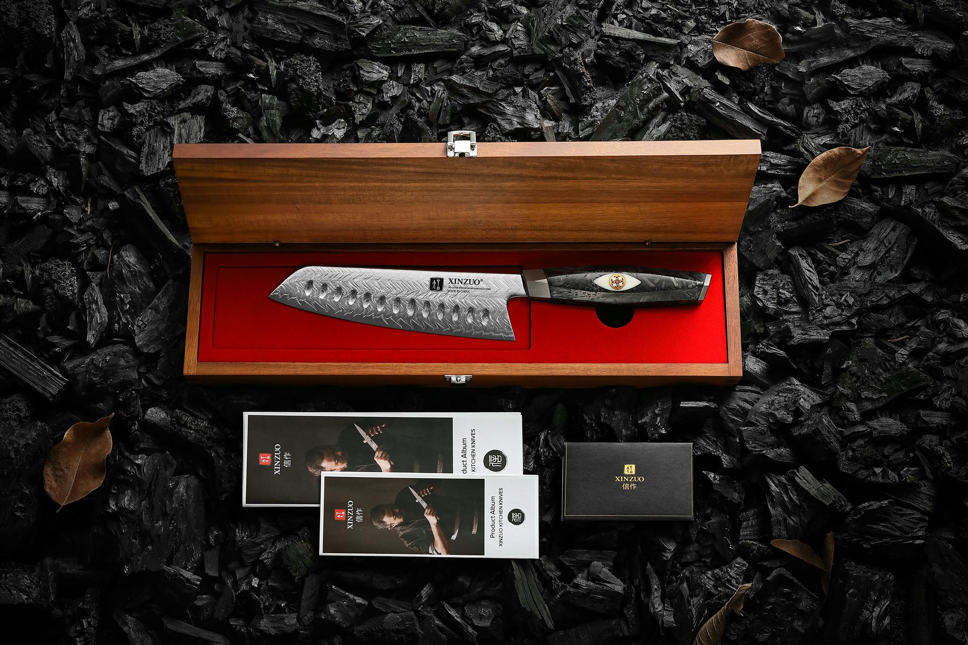 Santoku Messer XinZuo Li X04 in der Holzbox