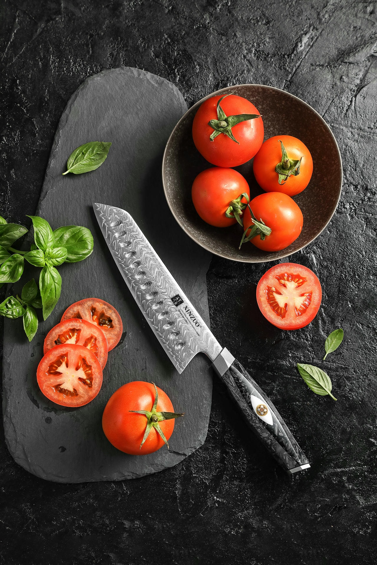 Der Griff des Santoku-Messers XinZuo Li X04