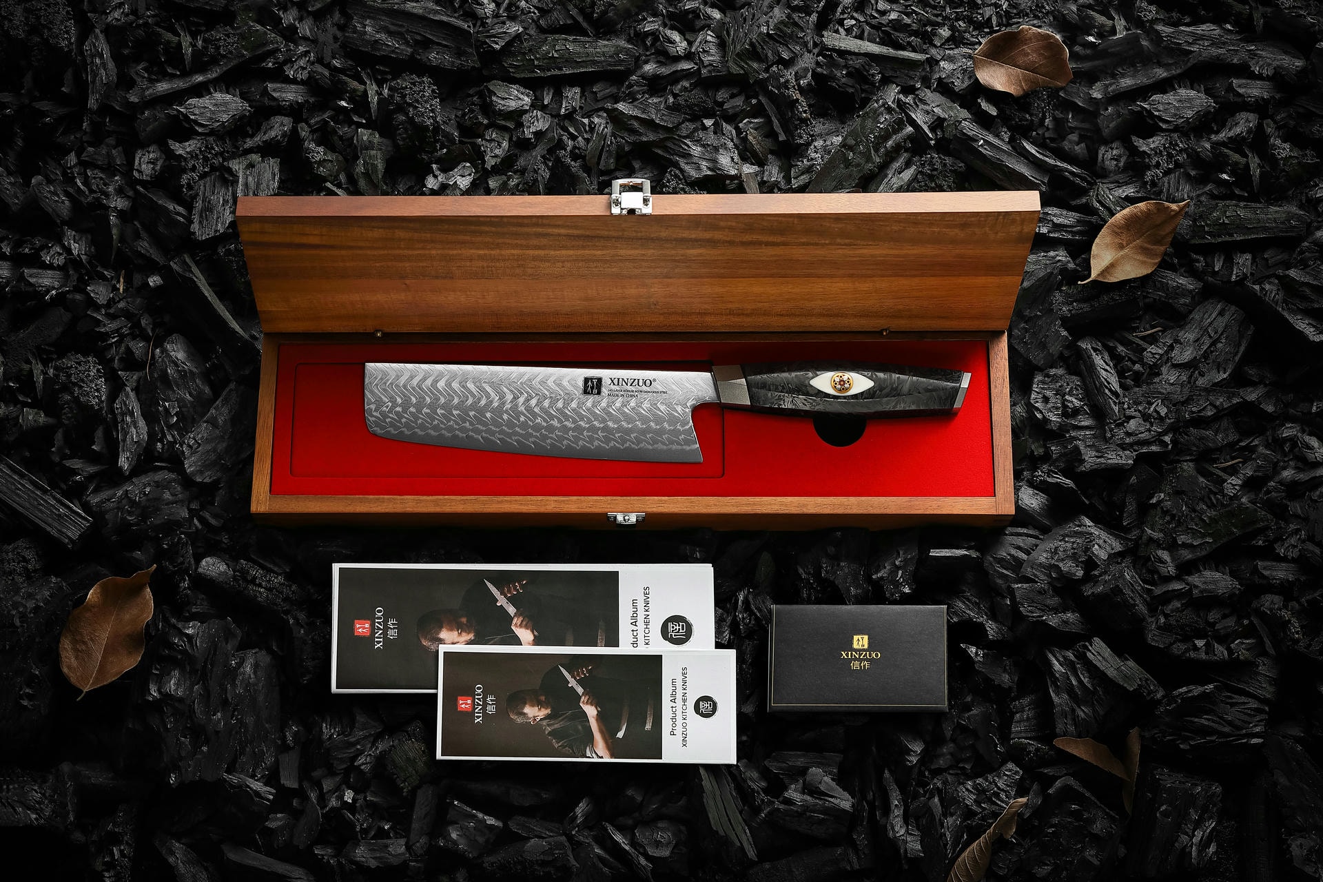 Nakiri Messer XinZuo Li X04 in der Holzbox