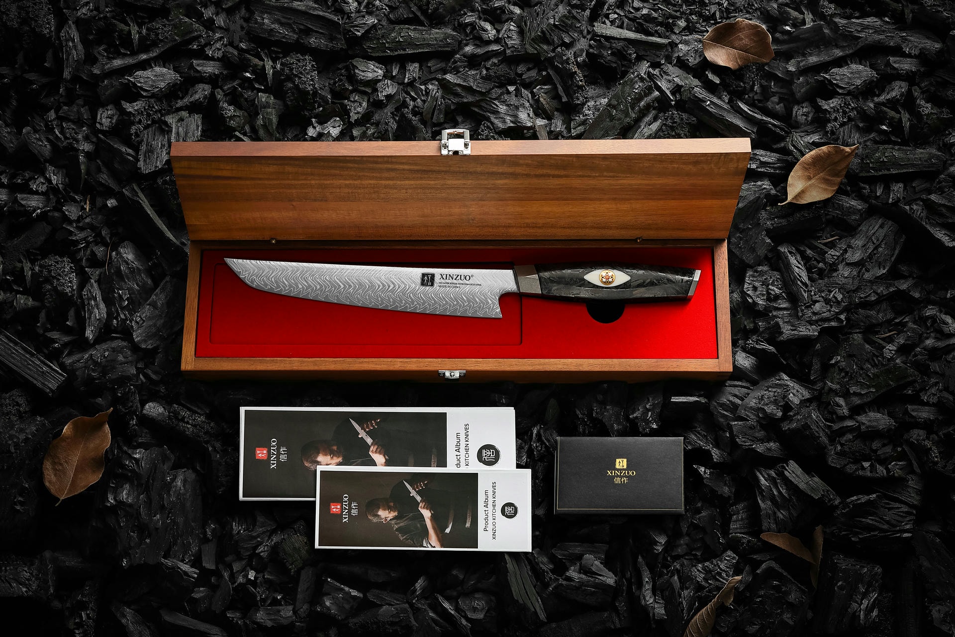 Fleischmesser XinZuo Li X04 in der Holzbox