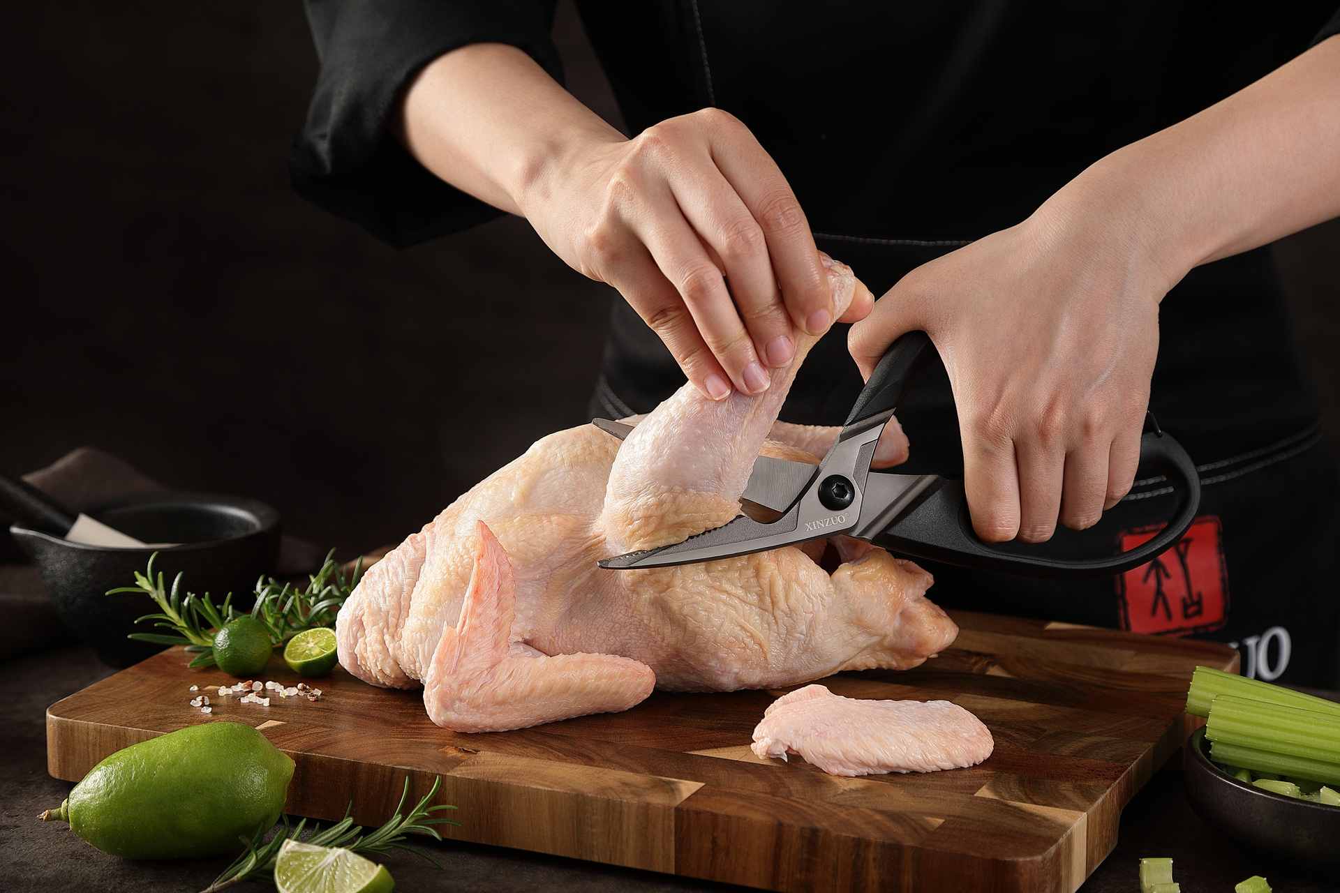 Geflügelschere XinZuo H8 - Schneiden und Portionieren von gekochtem und gebratenem Fleisch