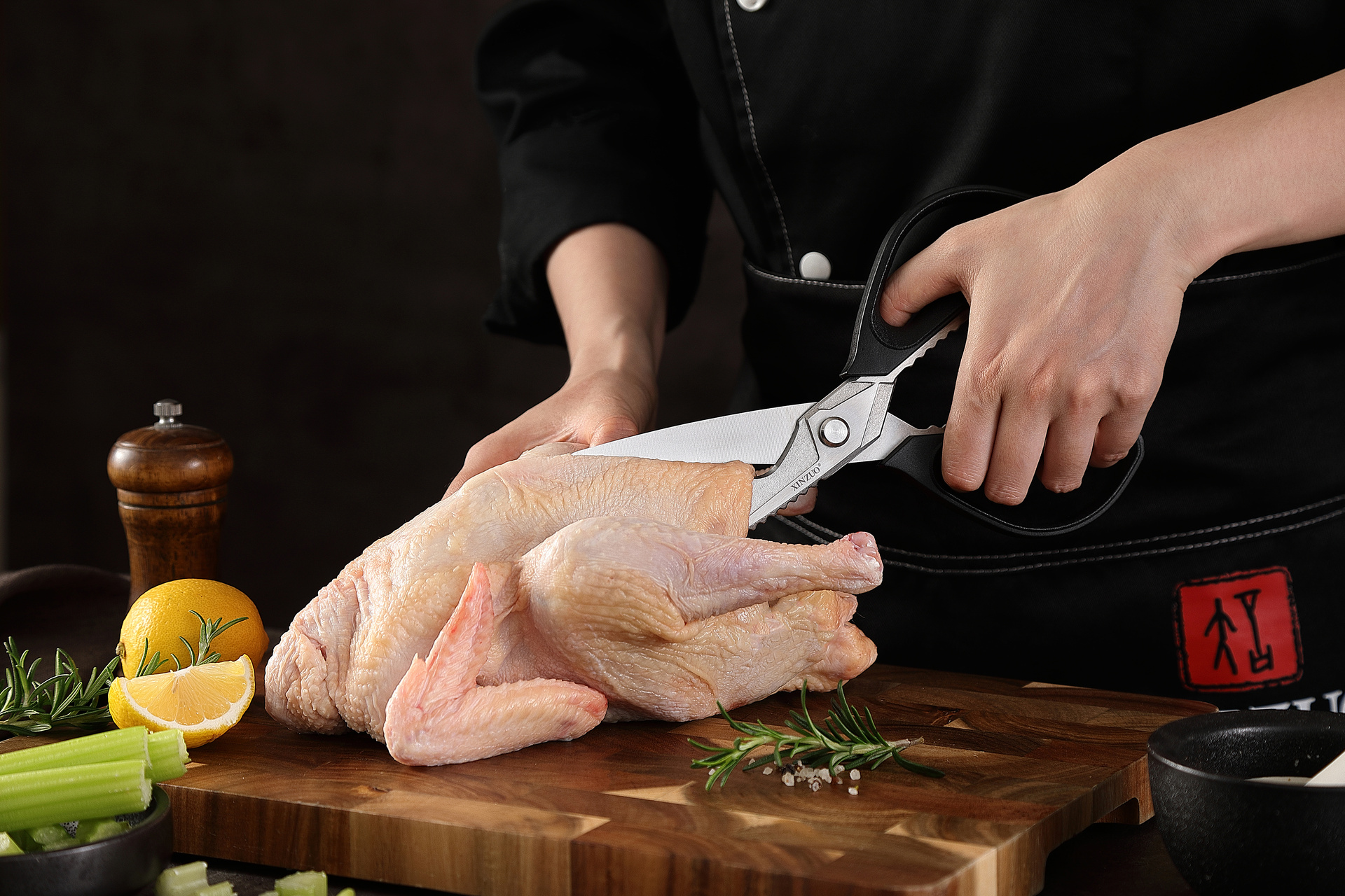 Geflügelschere XinZuo H7 - Schneiden und Portionieren von gekochtem und gebratenem Fleisch