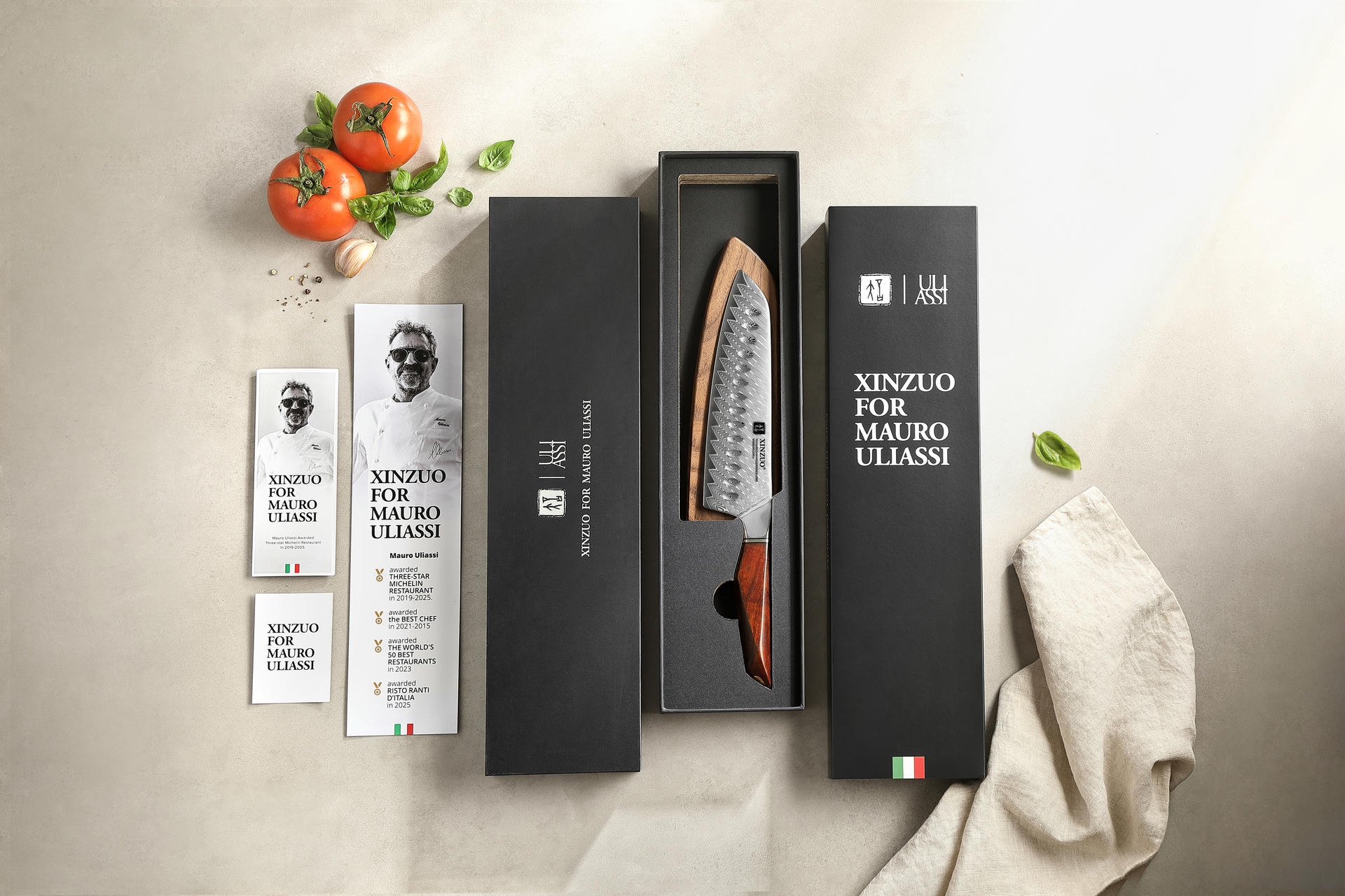 Luxuriöse Geschenkbox Santoku Messer XinZuo Xing X03
