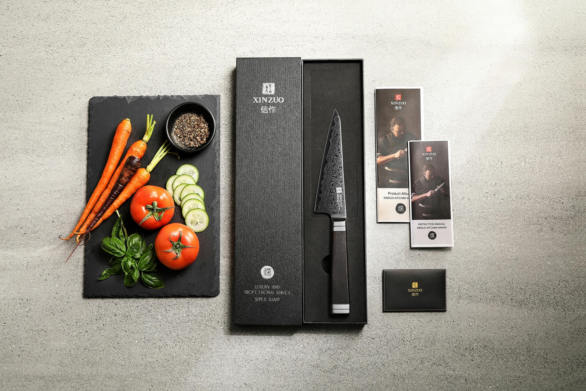 Luxuriöse Geschenkbox Honesuki Messer XinZuo Ji X08E