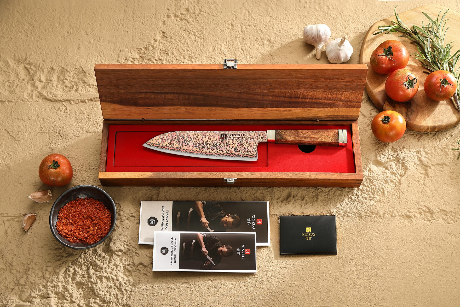 Luxuriöse Geschenkbox Santoku Messer XinZuo Ji X08C