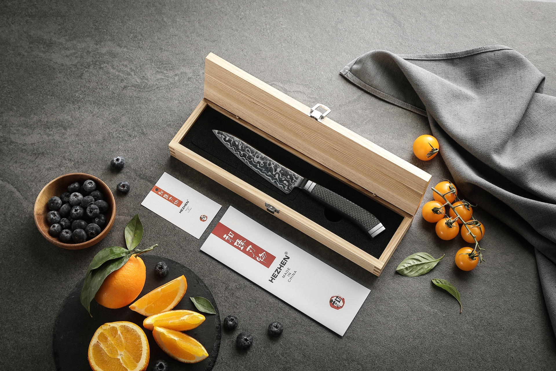 Luxuriöse HolzBox Gemüsemesser HezHen X10
