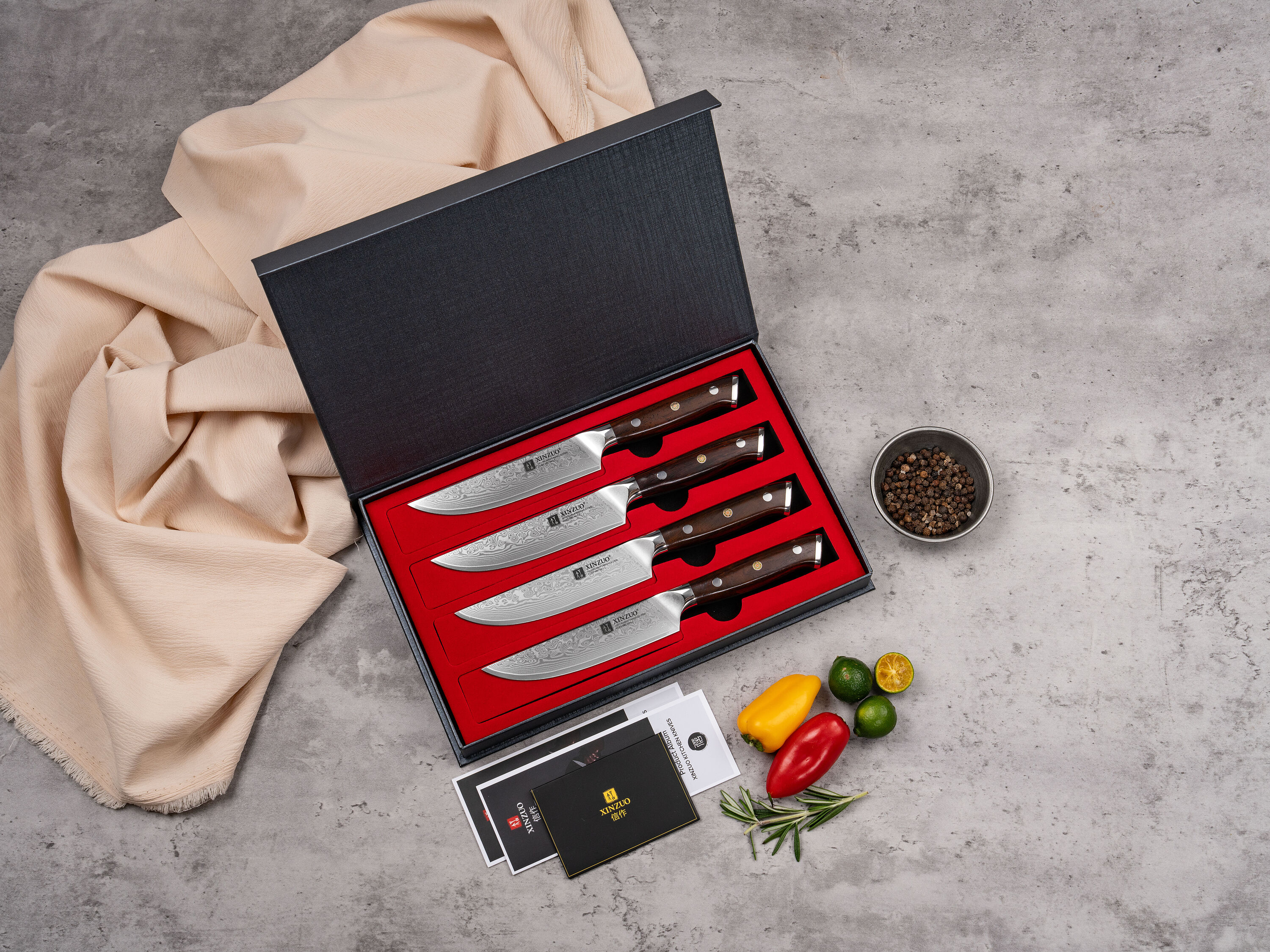 Steakmesser-Set XinZuo Yu B13R in der Geschenkbox