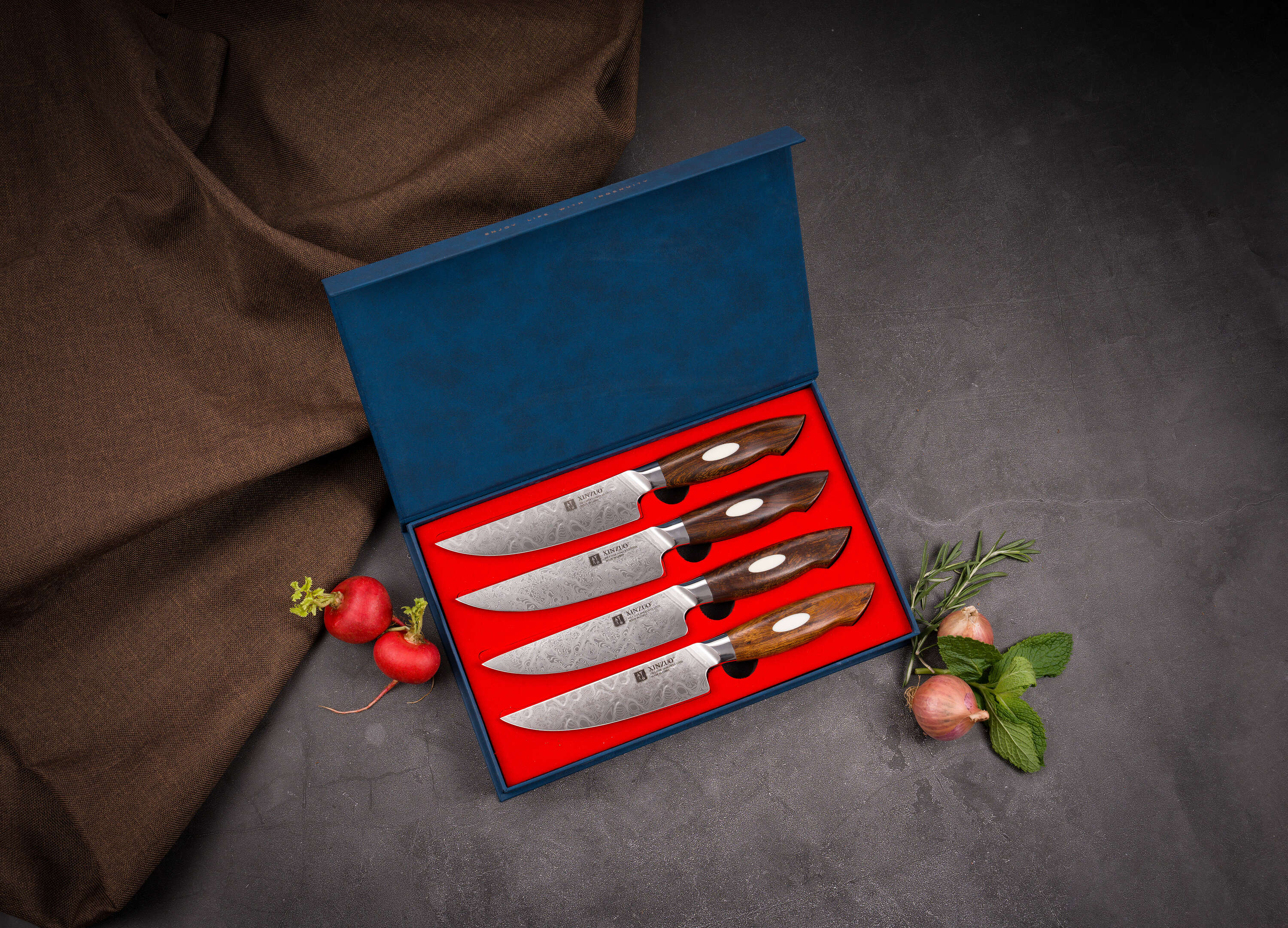 Steakmesser-Set XinZuo Jiang B46D in der Geschenkbox