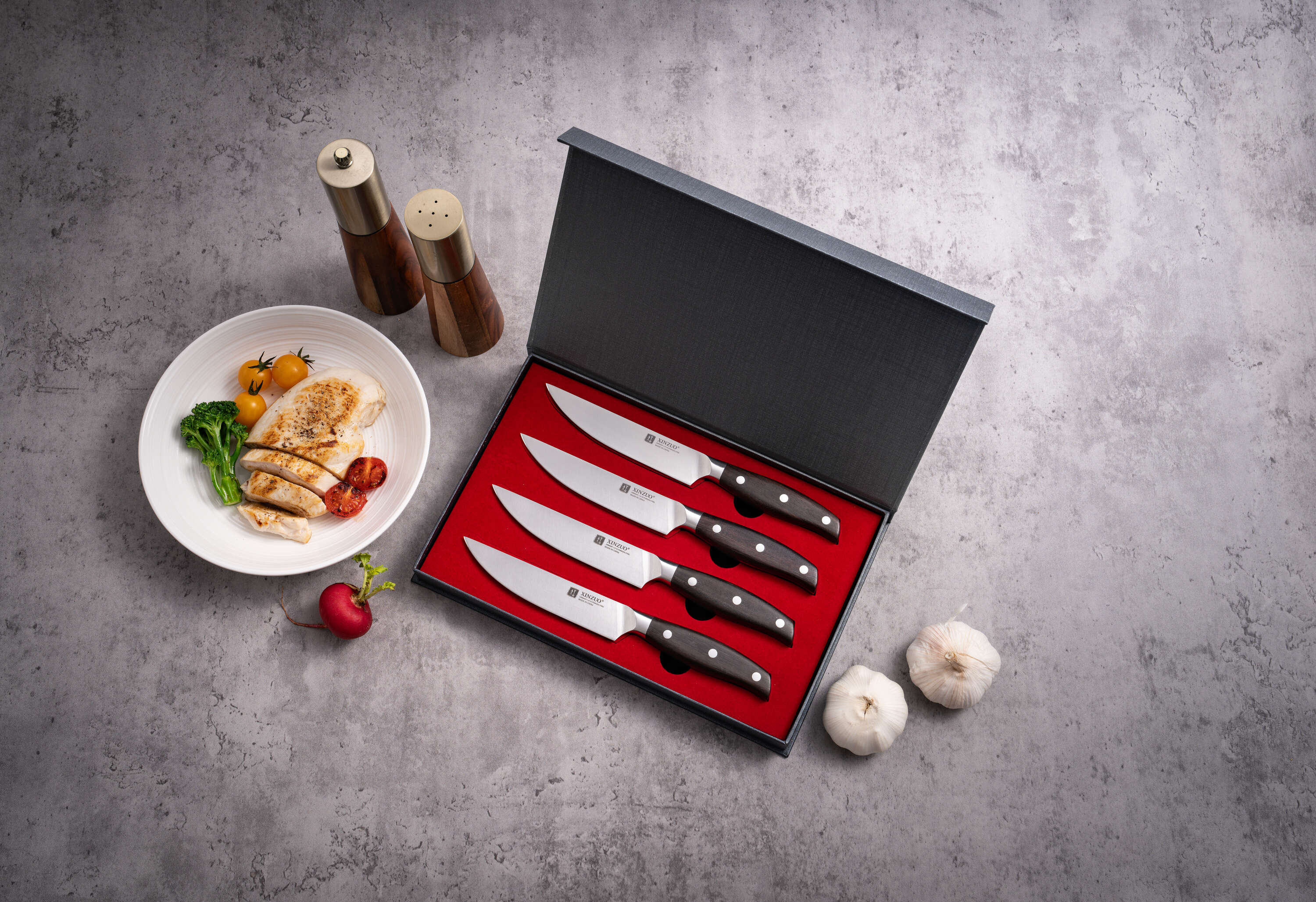 Luxuriöse Geschenkbox Steakmesserset XinZuo B35 Zhi