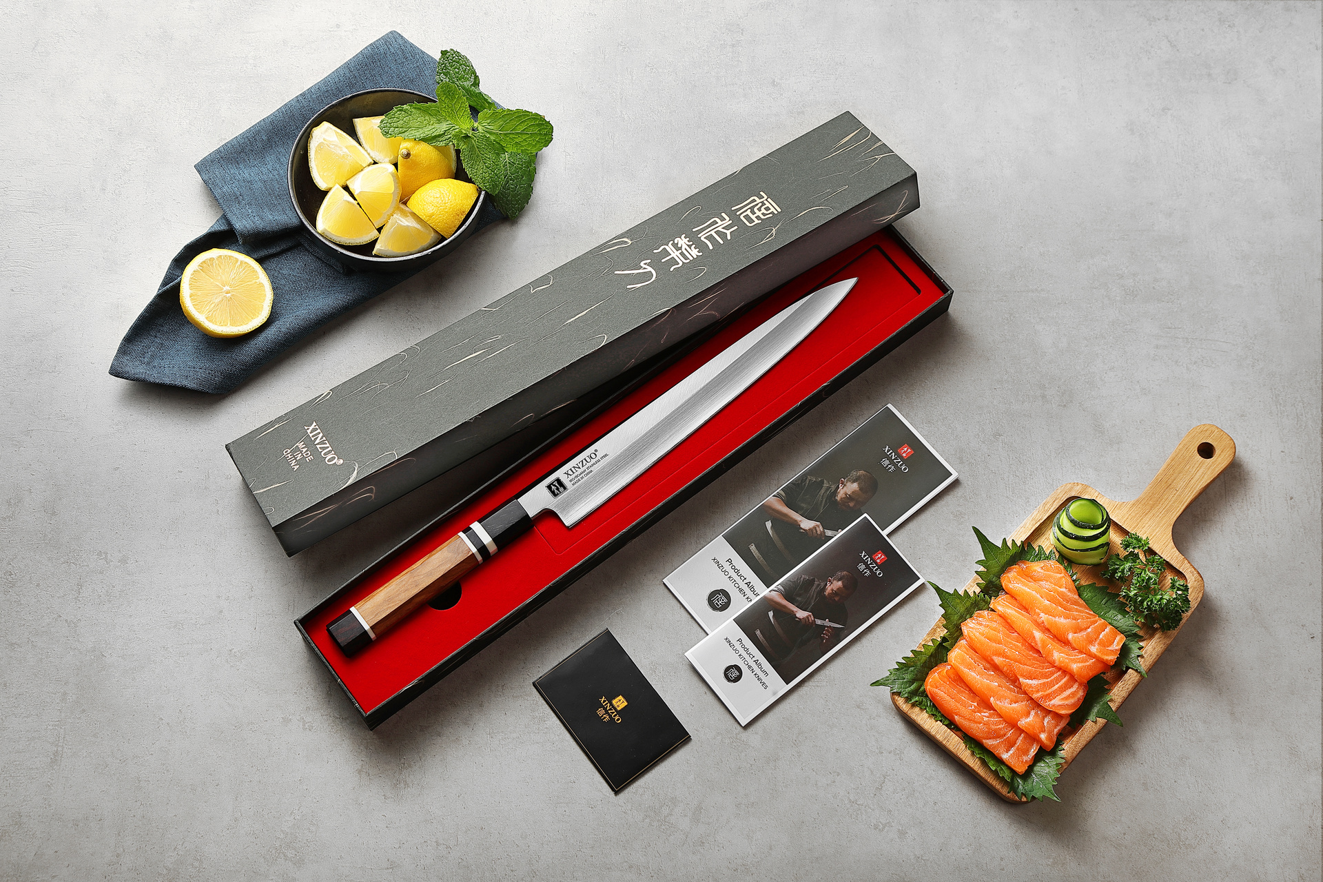 Sashimi Messer F3S 27 cm in der Geschenkbox