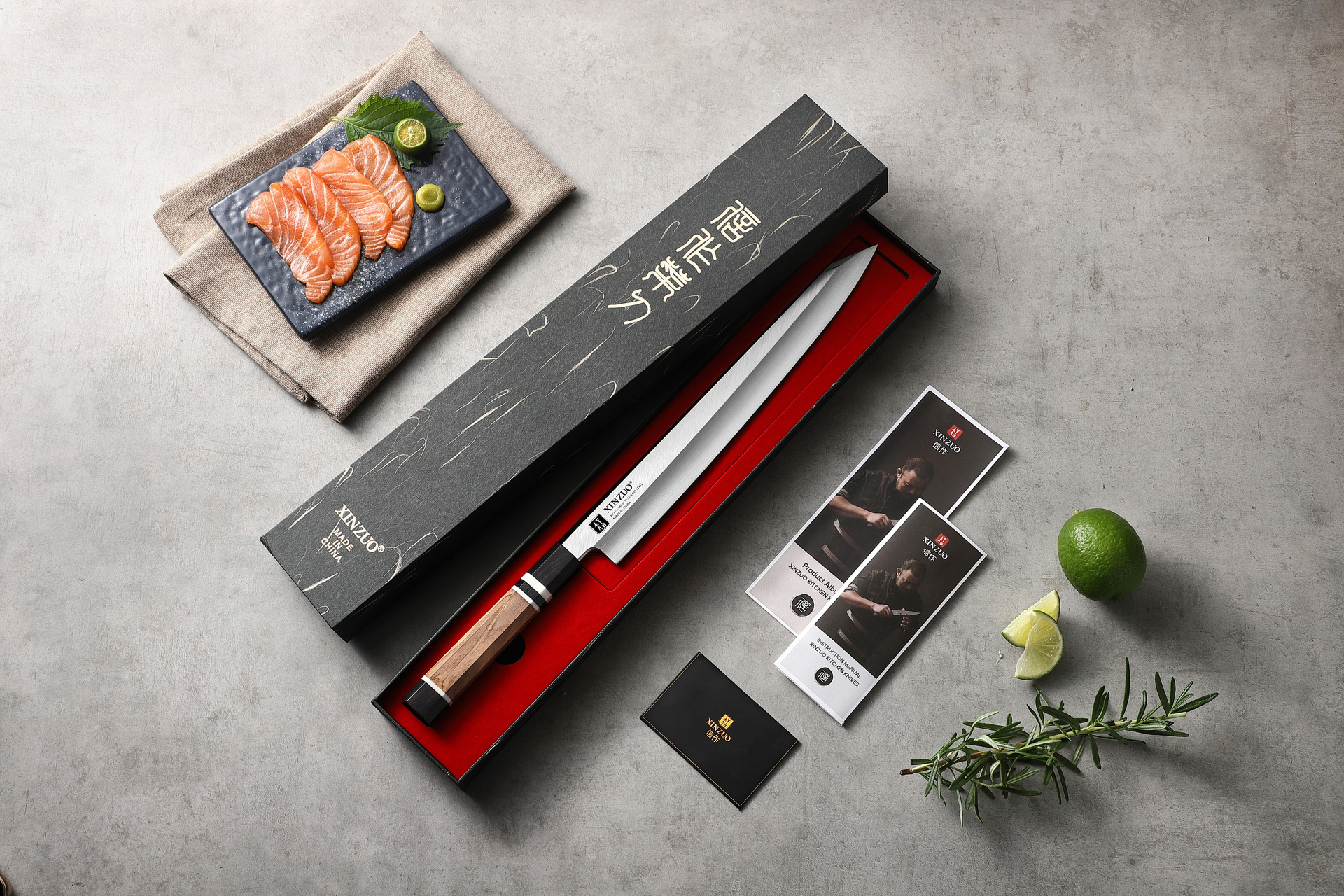 Messer XinZuo Kiritsuke F3S 30 cm in der Geschenkbox