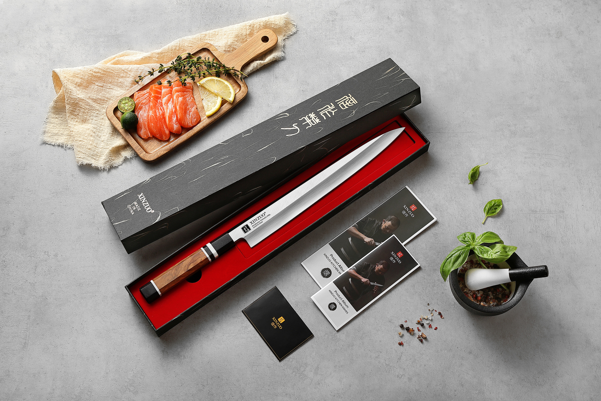 XinZuo Sashimi Messer F3S 30 cm in der Geschenkbox