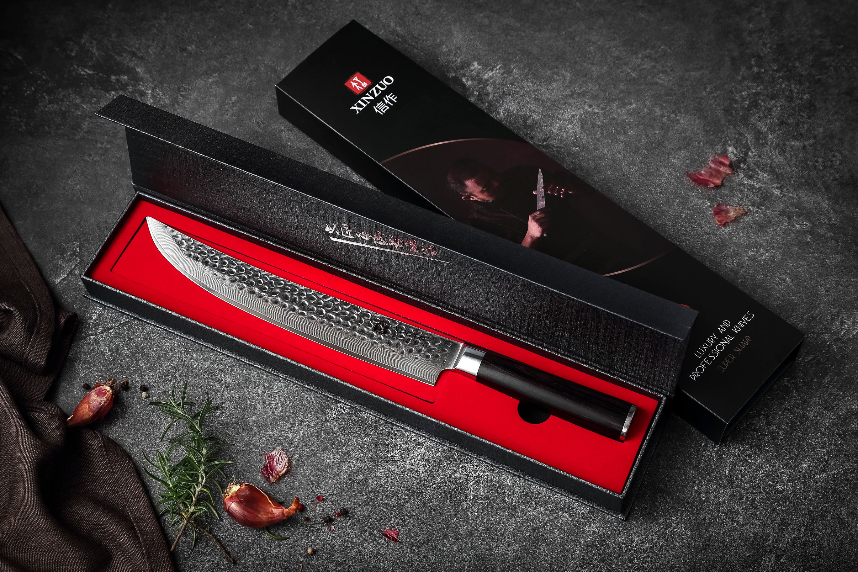 Fleischmesser XinZuo He B1H in der Geschenkbox
