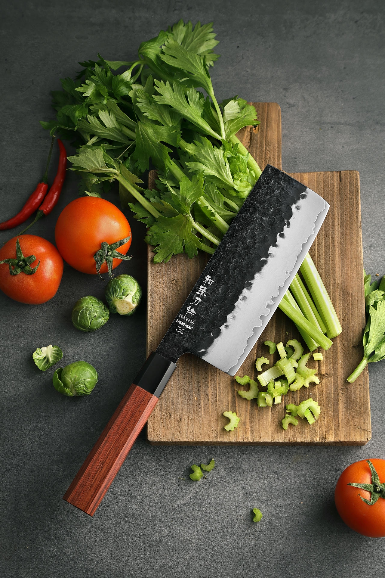 Klinge des Nakiri-Messers HEZHEN PM8S