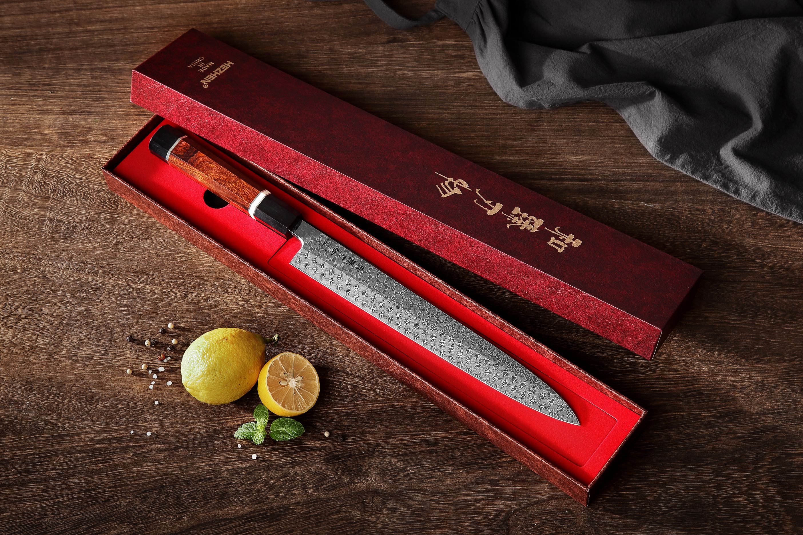 Sashimi Messer HEZHEN F3 in der Geschenkbox