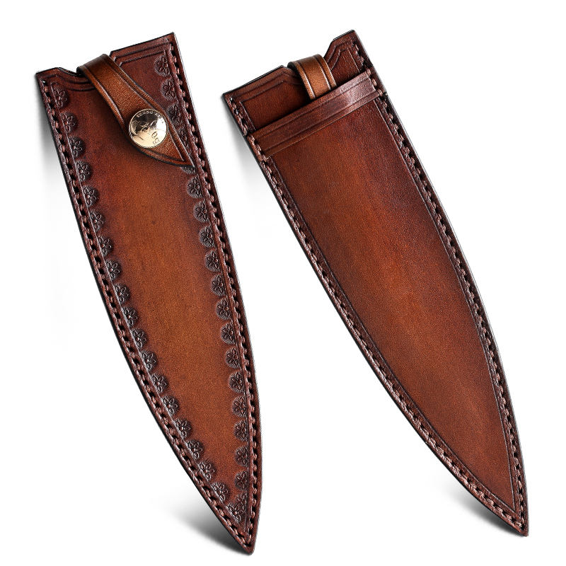 Muster einer Ledertasche mit einem Messer