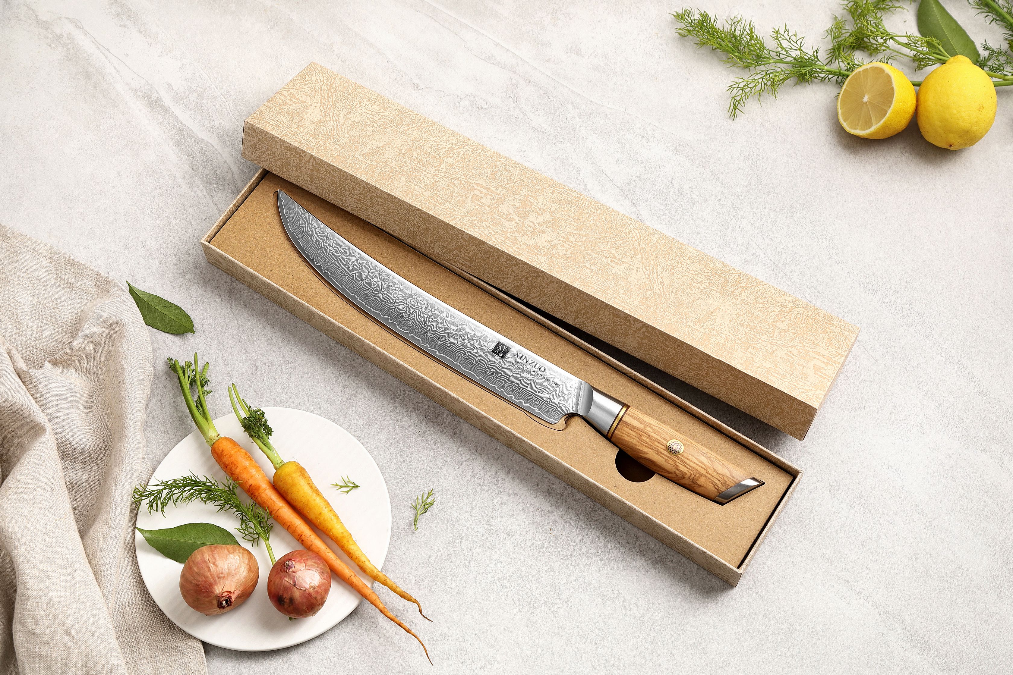 Fleischmesser XinZuo Lan B37 in der Geschenkbox