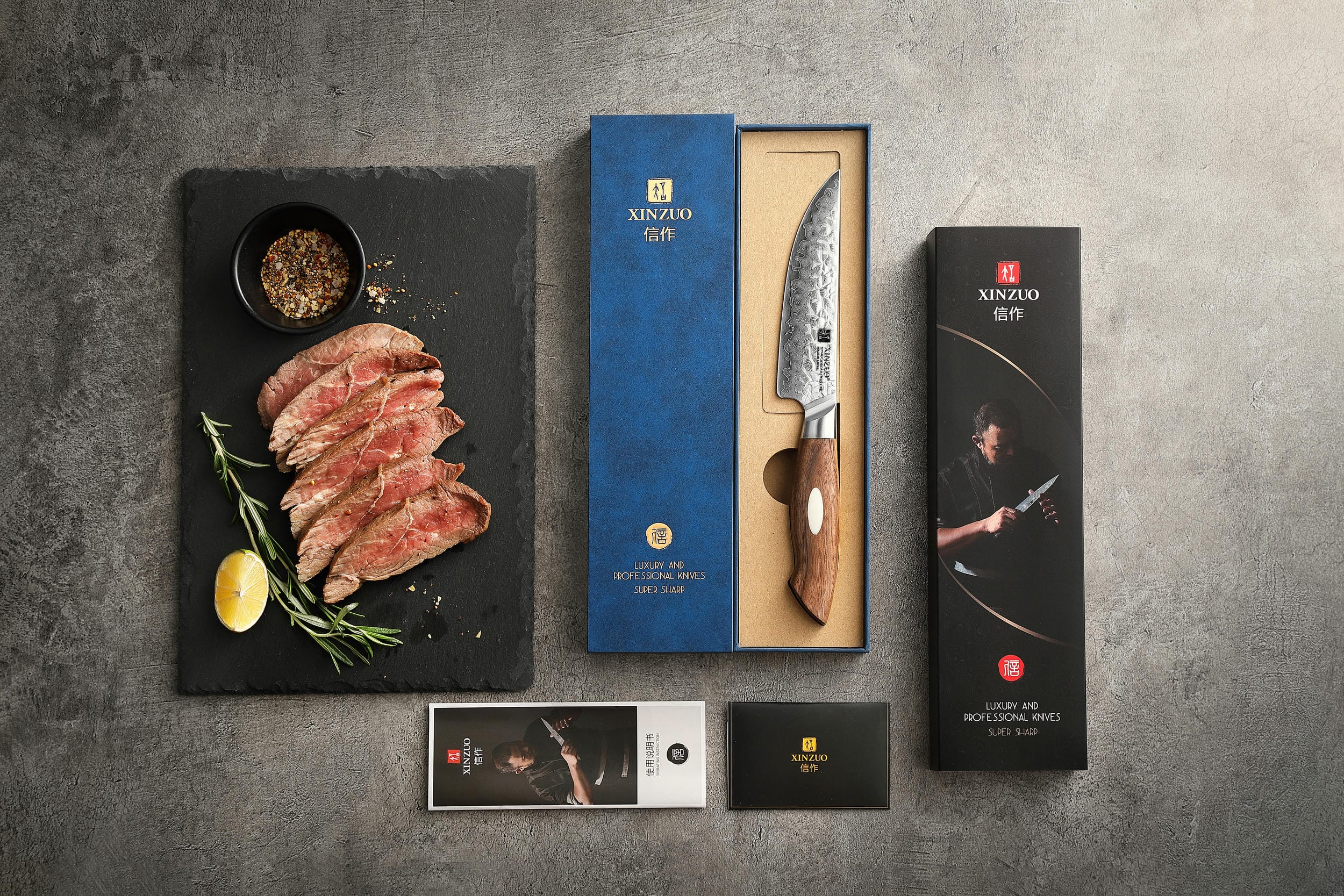 Steakmesser XinZuo Jiang B46W in der Geschenkbox